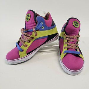 VINTAGE PASTRY DANCE SHOE HIGHTOP PINK GREEN PURPLE size 7.5 NEW
